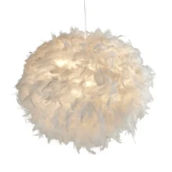 Hattie Feather Non-elec Light Shade - White -Luxe Light Shop 12886897 1404911169723392