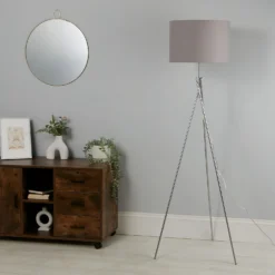 Bella Tripod Floor Lamp - Grey -Luxe Light Shop 12908200 5715042038653354