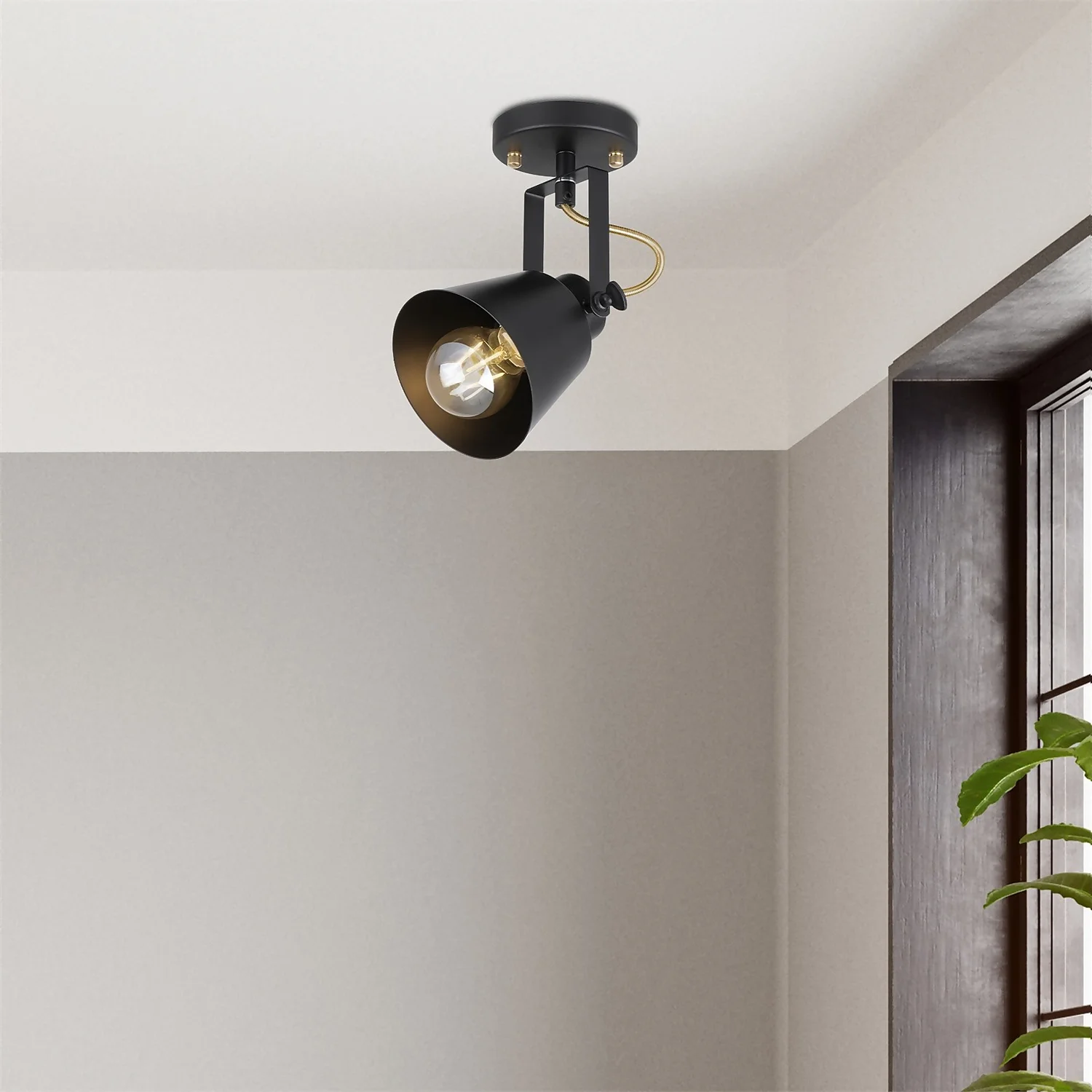 Abigail Single Lamp Spotlight - Black 4 Abigail Single Lamp Spotlight - Black - Image 2