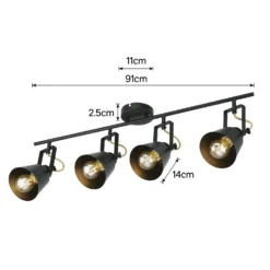 Abigail 4 Lamp Spotlight Bar - Black -Luxe Light Shop 12909853 1214845849504192