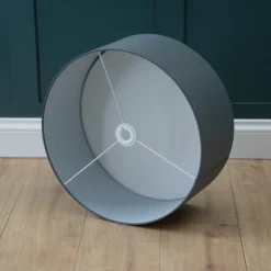 Clyde Charcoal Drum Shade With Diffuser - 45cm 15 Clyde Charcoal Drum Shade With Diffuser - 45cm -Luxe Light Shop 13139382 1384944147993570