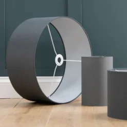 Clyde Charcoal Drum Shade With Diffuser - 45cm 17 Clyde Charcoal Drum Shade With Diffuser - 45cm -Luxe Light Shop 13139382 1964944148090977