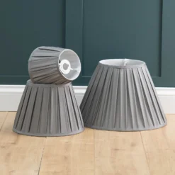 Raye Dove Pleated Taper Silk Shade - 20cm -Luxe Light Shop 13139384 6944944148065948