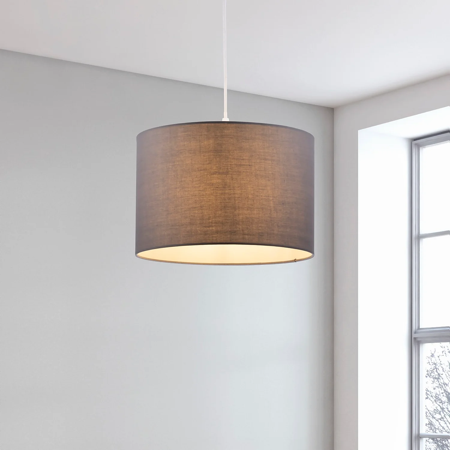 Clyde Charcoal Drum Shade - 30cm 3 Clyde Charcoal Drum Shade - 30cm