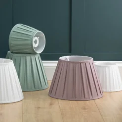 Raye Fig Pleated Taper Silk Shade - 30cm -Luxe Light Shop 13139391 1294944148205037