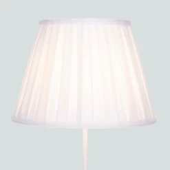 Raye White Pleated Taper Silk Shade - 30cm -Luxe Light Shop 13139392 2074900556746053