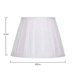 Raye White Pleated Taper Silk Shade - 30cm -Luxe Light Shop 13139392 3144900556818629
