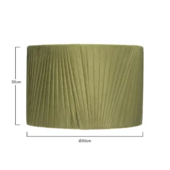 Raye Olive Drum Pleated Silk Shade - 30cm -Luxe Light Shop 13139397 8284900555608804