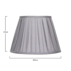 Raye Dove Pleated Taper Silk Shade - 30cm -Luxe Light Shop 13139400 1834900556786931