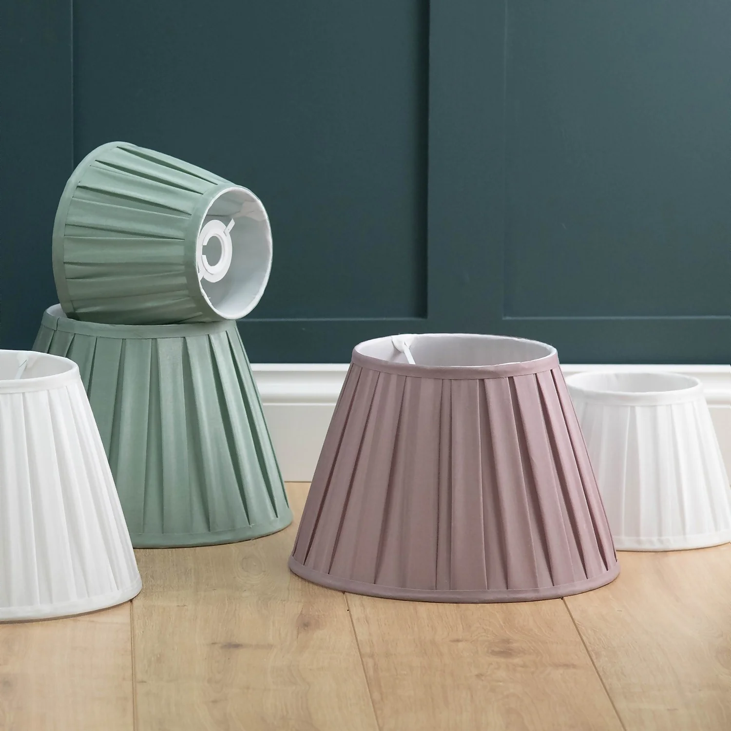 Raye Duck Egg Pleated Taper Silk Shade - 30cm 9 Raye Duck Egg Pleated Taper Silk Shade - 30cm - Image 7