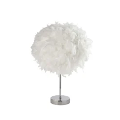 Hattie Feather Table Lamp - White -Luxe Light Shop 13157965 1074911166868874