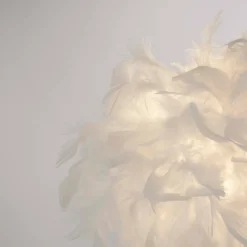 Hattie Feather Table Lamp - White -Luxe Light Shop 13157965 5394911166901643