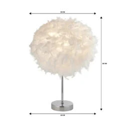 Hattie Feather Table Lamp - White -Luxe Light Shop 13157965 9674936822263927