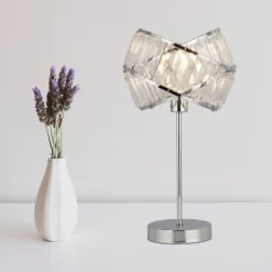 Dita 2 Band Chrome Table Lamp -Luxe Light Shop 13157966 5564936869583803