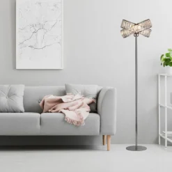 Dita 2 Band Chrome Floor Lamp -Luxe Light Shop 13157967 1834936869482949