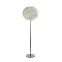 Hattie Feather Floor Lamp - White -Luxe Light Shop 13157970 1724958397113883
