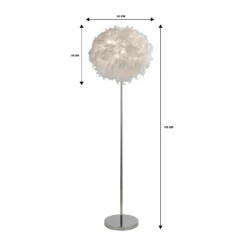 Hattie Feather Floor Lamp - White -Luxe Light Shop 13157970 2124958397159393