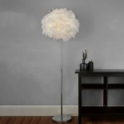 Hattie Feather Floor Lamp - White -Luxe Light Shop 13157970 9684958397061995