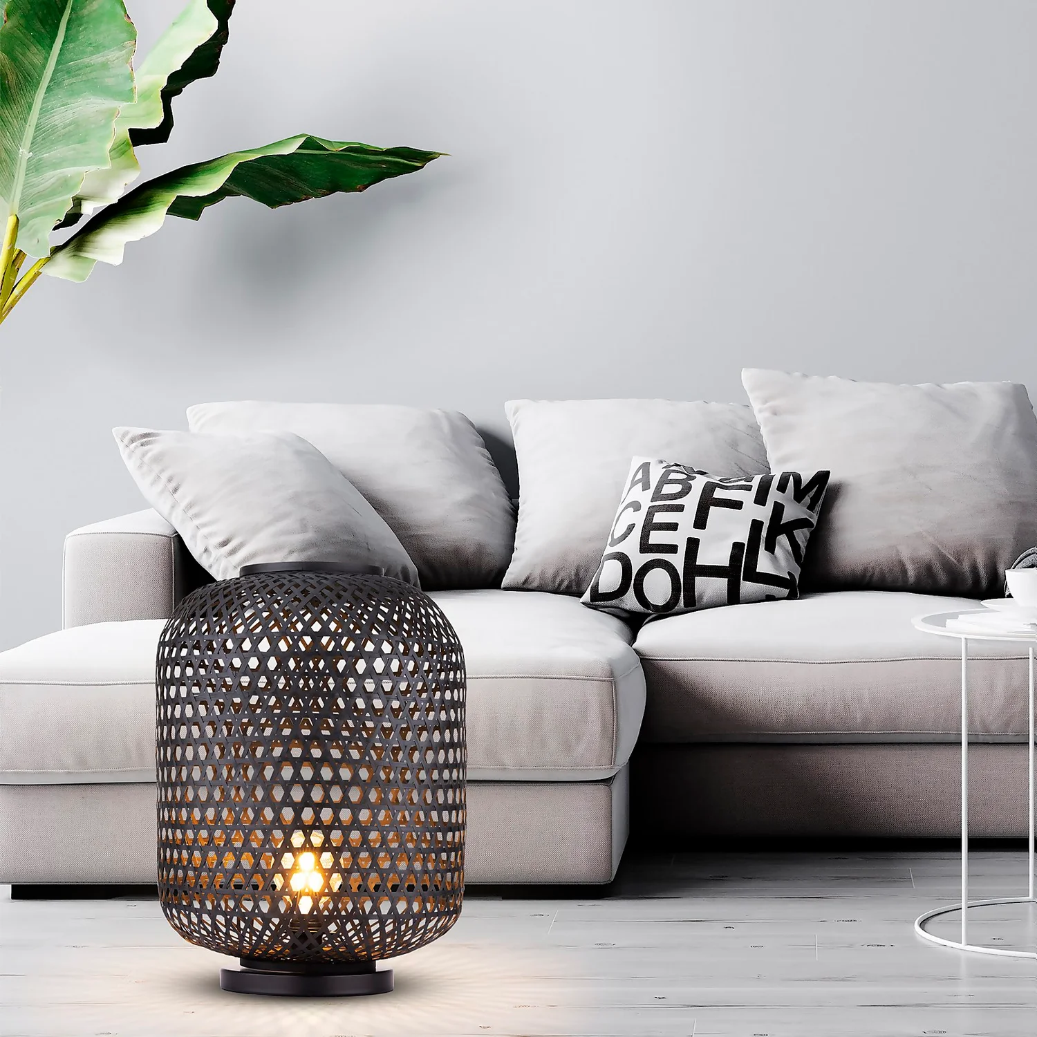 Reid Black Floor Lantern 3 Reid Black Floor Lantern