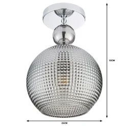 Safi Glass Flush Pendant - Chrome Smoke -Luxe Light Shop 13208300 4934909895138631