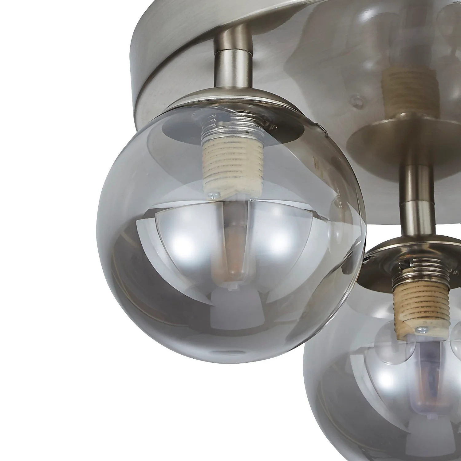 Orb 3 Light Flush Pendant - Nickel Smoke 6 Orb 3 Light Flush Pendant - Nickel Smoke - Image 4