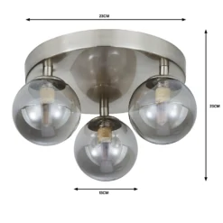 Orb 3 Light Flush Pendant - Nickel Smoke 11 Orb 3 Light Flush Pendant - Nickel Smoke -Luxe Light Shop 13208301 4844909895072691