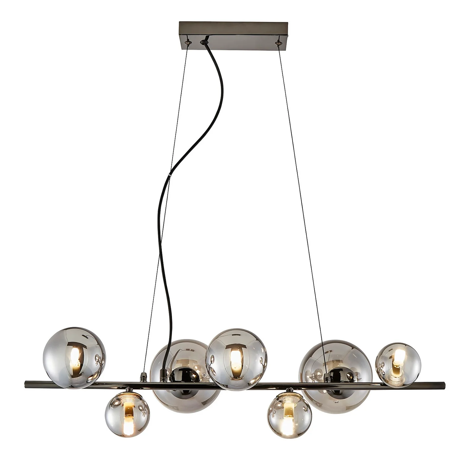 Orb II 7 Light Diner Pendant - Black Chrome Smoke 4 Orb II 7 Light Diner Pendant - Black Chrome Smoke - Image 2