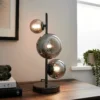 Orb II 3 Light Table Lamp - Black Chrome Smoke -Luxe Light Shop 13208307 1254896912912282