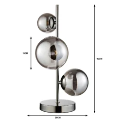 Orb II 3 Light Table Lamp - Black Chrome Smoke -Luxe Light Shop 13208307 9934909895121621