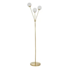 Orb 3 Light Floor Lamp - Brass & Opal -Luxe Light Shop 13208308 5914896912993144