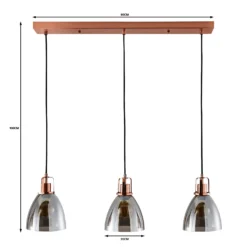 Decan 3 Light Diner Pendant - Smoke & Copper 11 Decan 3 Light Diner Pendant - Smoke & Copper -Luxe Light Shop 13208313 2074909895222745