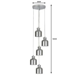 Jinx 5 Light Cluster Pendant - Smoked Glass 11 Jinx 5 Light Cluster Pendant - Smoked Glass -Luxe Light Shop 13208314 6654909895174793