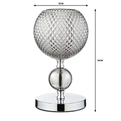 Safi Glass Table Lamp - Chrome Smoke -Luxe Light Shop 13208315 1104909895139363