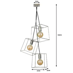 Edge 3 Light Cluster Pendant - Polished Brass -Luxe Light Shop 13208317 1464909895221203