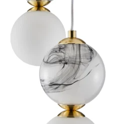 House Beautiful Delta 3 Light Marble Cluster - Brass & Opal -Luxe Light Shop 13208321 1644927241773770