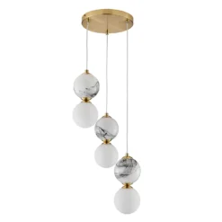 House Beautiful Delta 3 Light Marble Cluster - Brass & Opal -Luxe Light Shop 13208321 6314927241755332