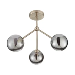 Orb 3 Light Semi Flush Pendant - Nickel Smoke 9 Orb 3 Light Semi Flush Pendant - Nickel Smoke -Luxe Light Shop 13208326 1364896913545120