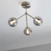 Orb 3 Light Semi Flush Pendant - Nickel Smoke 1 Orb 3 Light Semi Flush Pendant - Nickel Smoke -Luxe Light Shop 13208326 2354896913486224