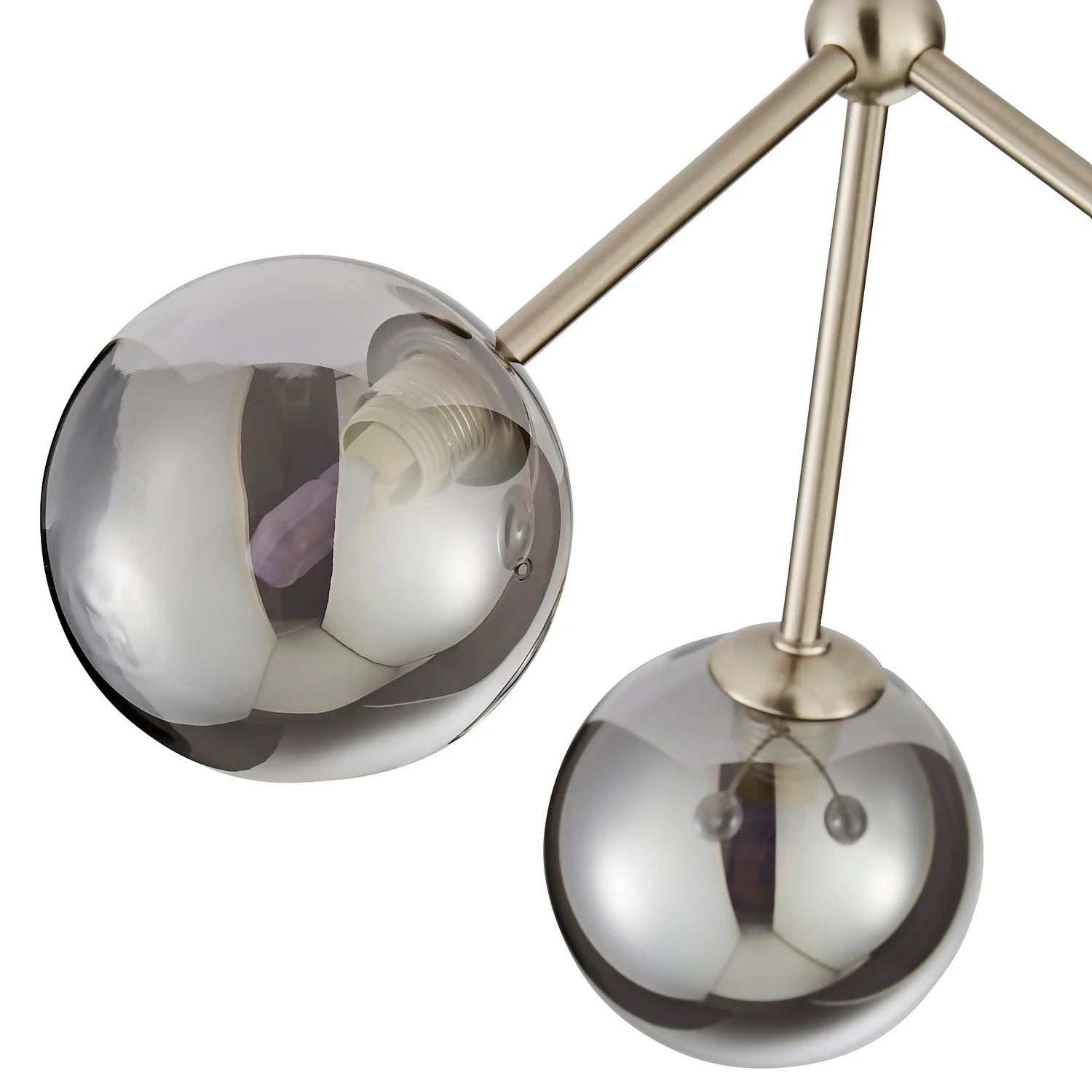 Orb 3 Light Semi Flush Pendant - Nickel Smoke 6 Orb 3 Light Semi Flush Pendant - Nickel Smoke - Image 4