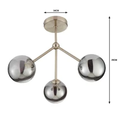 Orb 3 Light Semi Flush Pendant - Nickel Smoke 11 Orb 3 Light Semi Flush Pendant - Nickel Smoke -Luxe Light Shop 13208326 9194909895332005