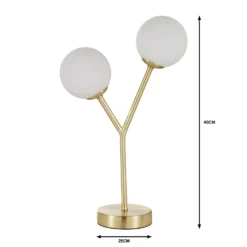 Orb 2 Light Table Lamp - Brass & Opal 12 Orb 2 Light Table Lamp - Brass & Opal -Luxe Light Shop 13208335 1064909895417481