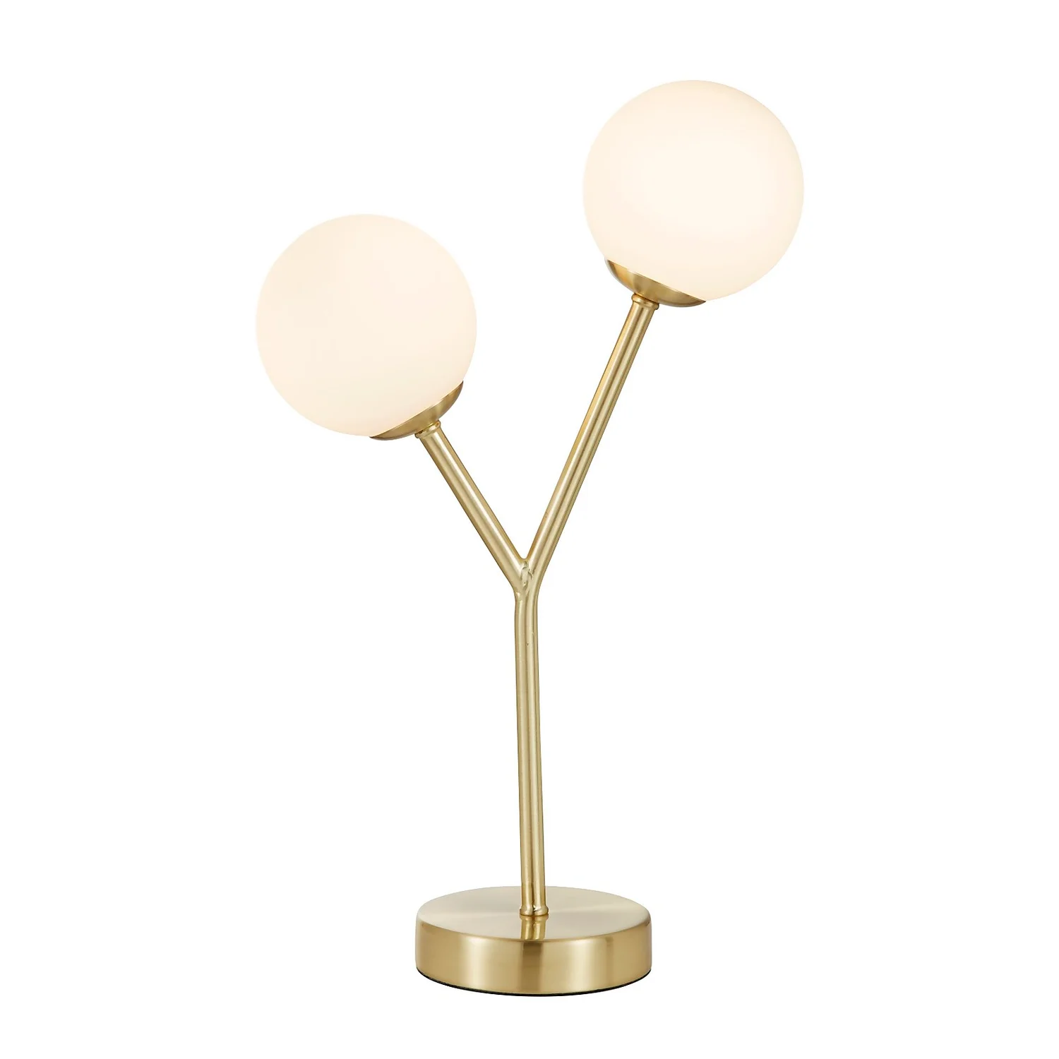 Orb 2 Light Table Lamp - Brass & Opal 4 Orb 2 Light Table Lamp - Brass & Opal - Image 2