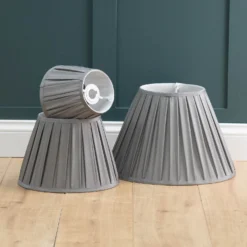 Raye Dove Pleated Taper Silk Shade - 40cm 17 Raye Dove Pleated Taper Silk Shade - 40cm -Luxe Light Shop 13222466 1404946178088827