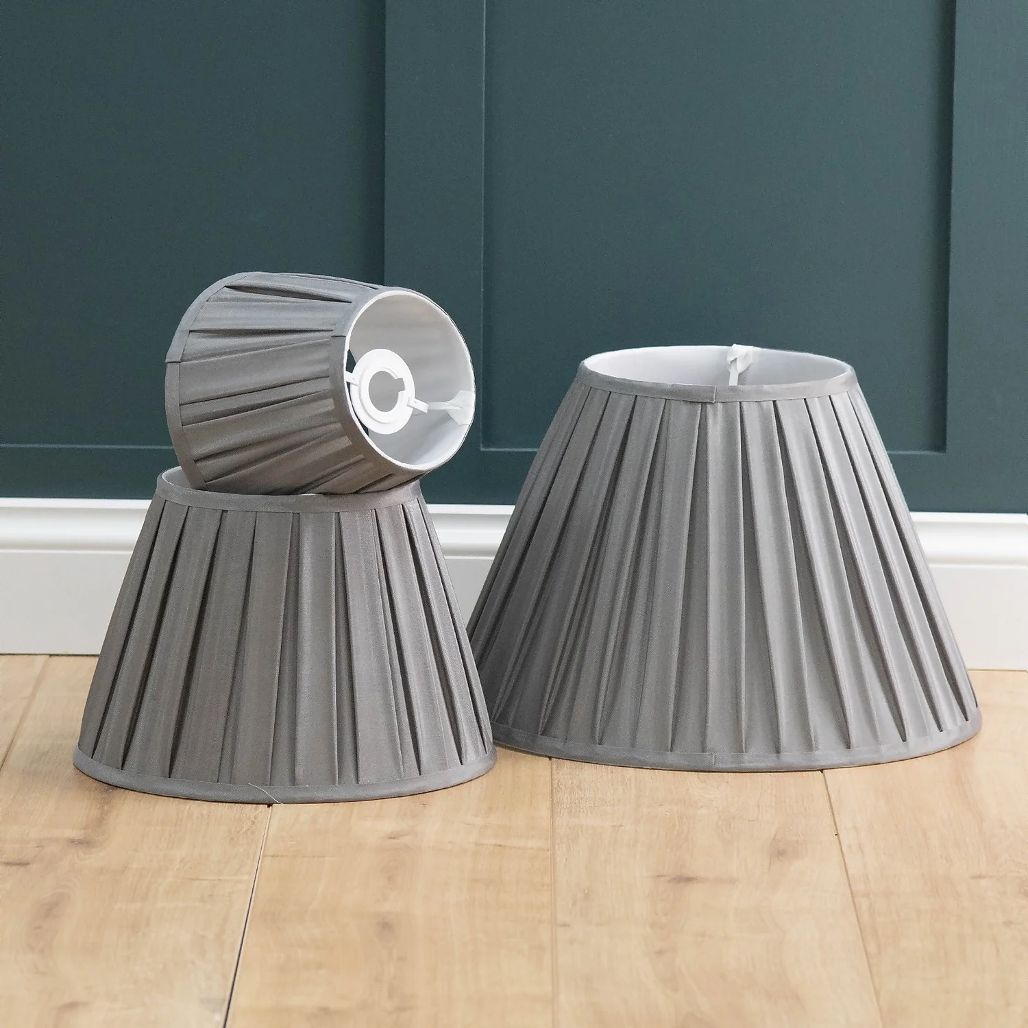 Raye Dove Pleated Taper Silk Shade - 40cm 10 Raye Dove Pleated Taper Silk Shade - 40cm - Image 8