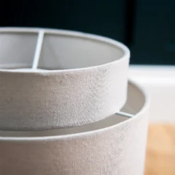 Finn Tier Drum Putty Linen Shade - 25cm -Luxe Light Shop 13222467 1714944148473084