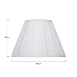 Raye White Pleated Taper Silk Shade - 40cm -Luxe Light Shop 13222468 1174901095680090
