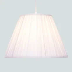 Raye White Pleated Taper Silk Shade - 40cm -Luxe Light Shop 13222468 1434901095531677