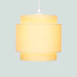 Finn Tier Drum Lemon Linen Shade - 25cm 12 Finn Tier Drum Lemon Linen Shade - 25cm -Luxe Light Shop 13222470 1064901095631133