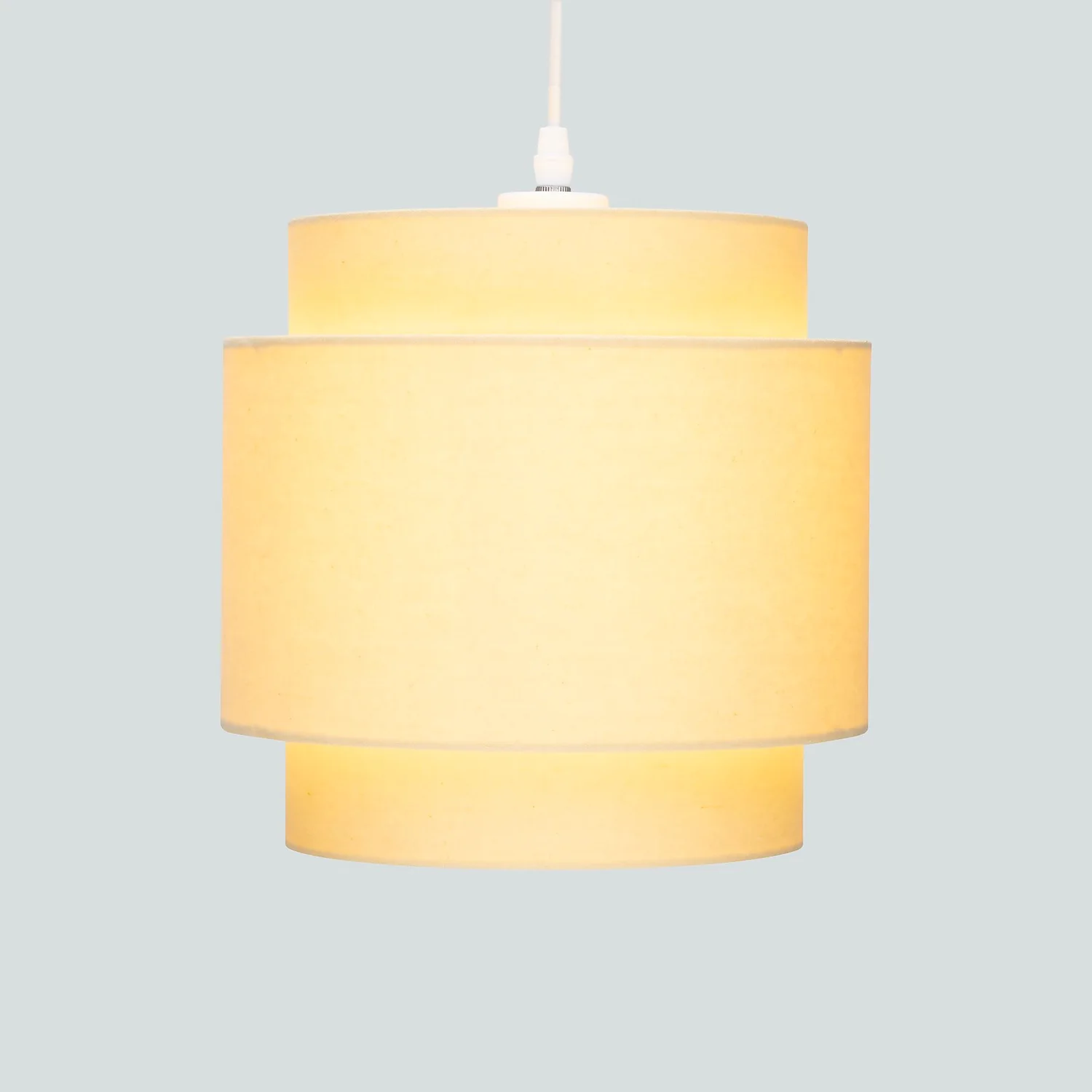 Finn Tier Drum Lemon Linen Shade - 25cm 5 Finn Tier Drum Lemon Linen Shade - 25cm - Image 3