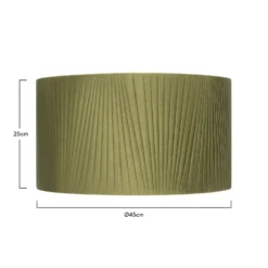 Raye Olive Drum Pleated Silk Shade - 45cm -Luxe Light Shop 13222472 1124901095726662